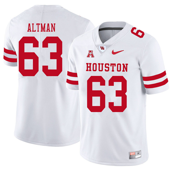 2018 Men #63 Colson Altman Houston Cougars College Football Jerseys Sale-White - Click Image to Close